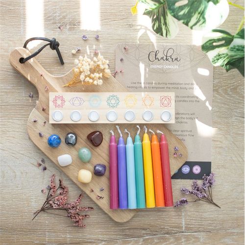 Chakra Energy Candle and Crystal Gift Set - Magical Emporium 