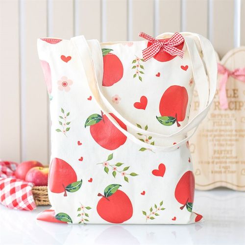 Apple Print Polycotton Tote Bag - Magical Emporium 