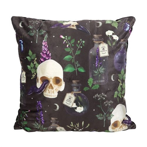 35cm Square Venom & Vines Print Cushion - Magical Emporium 
