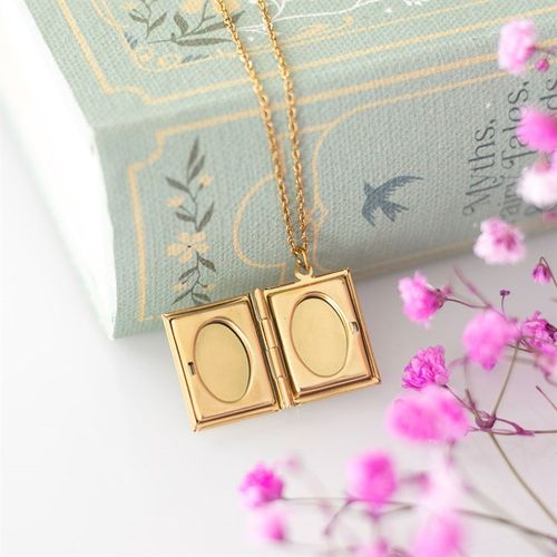 Book Shaped Locket Necklace in Gift Box Necklace