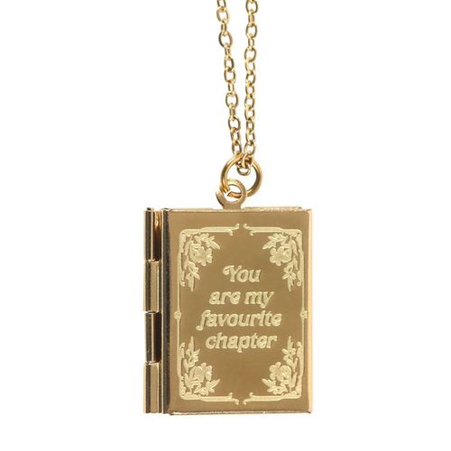 Book Shaped Locket Necklace in Gift Box Necklace
