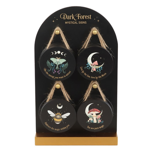 Set of 24 Dark Forest Signs on Display Hanging signs