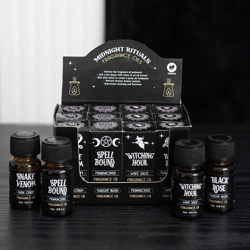 Set of 12 Midnight Rituals Fragrance Oils in Display - Magical Emporium