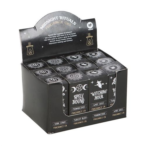 Set of 12 Midnight Rituals Fragrance Oils in Display - Magical Emporium