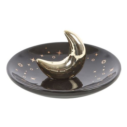 Gold Crescent Moon Incense Stick Holder - Magical Emporium 