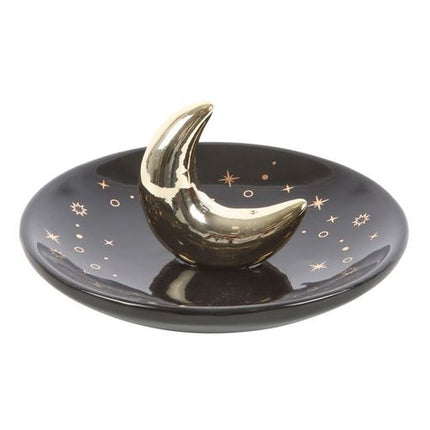 Gold Crescent Moon Incense Stick Holder - Magical Emporium 