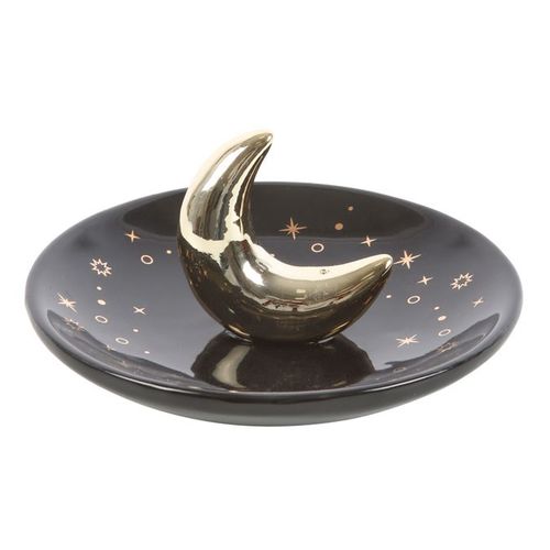 Gold Crescent Moon Incense Stick Holder - Magical Emporium 