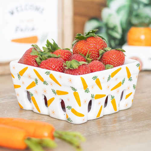 Carrot Patch Ceramic Berry Basket Basket