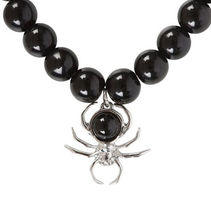 Spider Black Obsidian Beaded Bracelet - Magical Emporium 