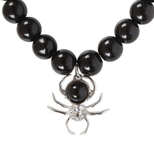Spider Black Obsidian Beaded Bracelet - Magical Emporium 