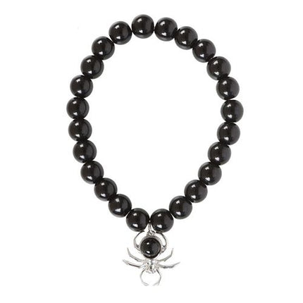 Spider Black Obsidian Beaded Bracelet - Magical Emporium 