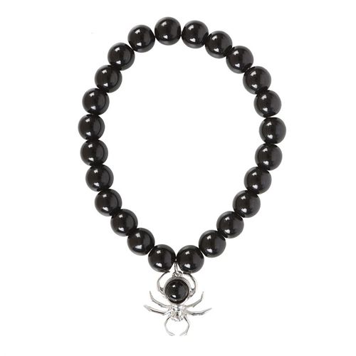 Spider Black Obsidian Beaded Bracelet - Magical Emporium 