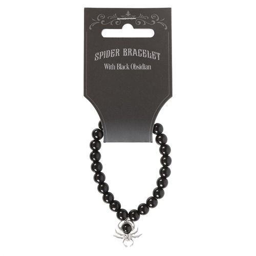 Spider Black Obsidian Beaded Bracelet - Magical Emporium 