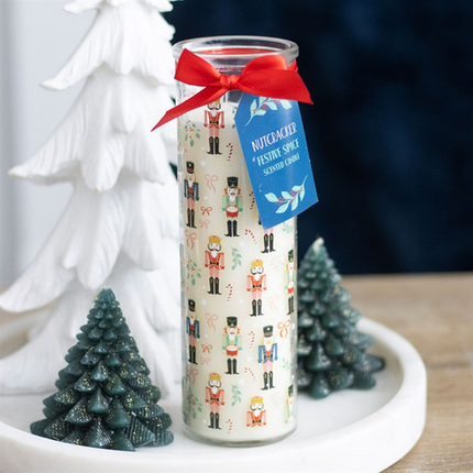 Nutcracker Print Festive Spice Tube Candle Candle