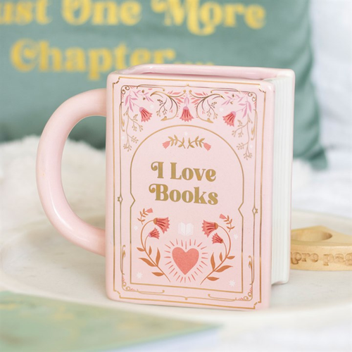 I Love Books Pink Book Shaped Mug Mug