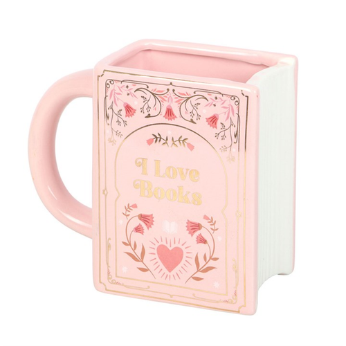 I Love Books Pink Book Shaped Mug Mug
