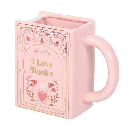 I Love Books Pink Book Shaped Mug Mug