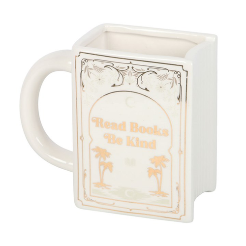 Read Books Be Kind White Book Shaped Mug Mug