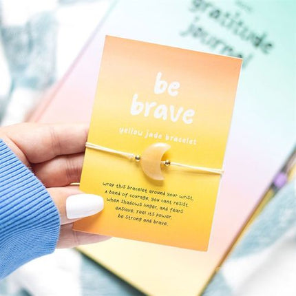 Be Brave Yellow Jade Crystal Moon Bracelet Bracelet