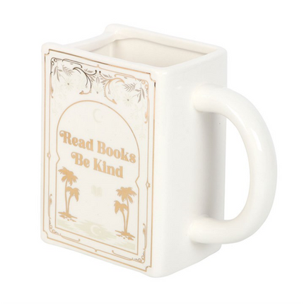 Read Books Be Kind White Book Shaped Mug Mug
