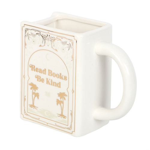 Read Books Be Kind White Book Shaped Mug Mug