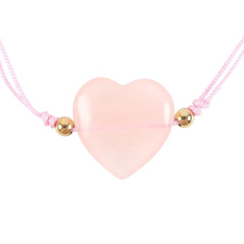 You Are Loved Rose Quartz Crystal Heart Bracelet Bracelet
