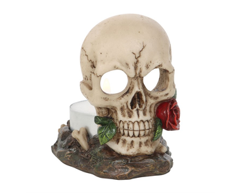 Skull Rose Tealight Holder - Magical Emporium 