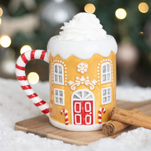 Candy Cane Gingerbread House Mug or Santa Mug