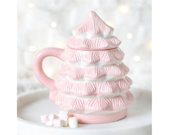 Pink Christmas Tree Shaped Mug