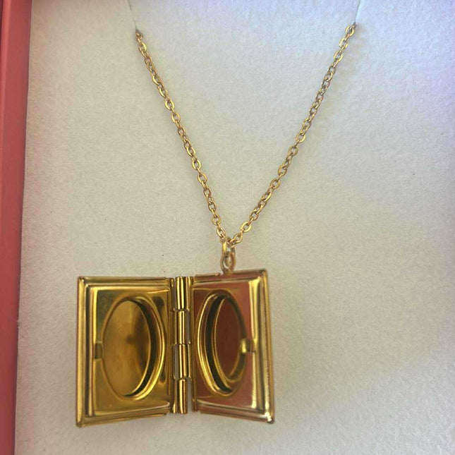 Book Shaped Locket Necklace in Gift Box Necklace
