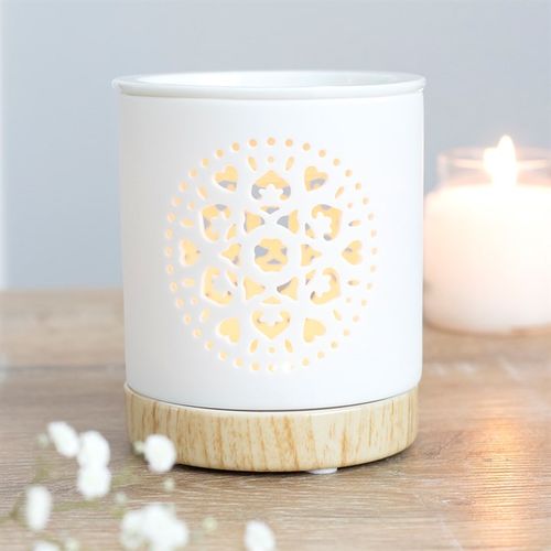 White Mandala Cut Out Oil Burner Oil Burner