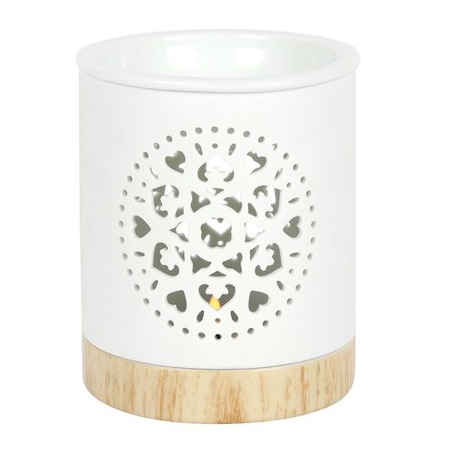 White Mandala Cut Out Oil Burner Oil Burner